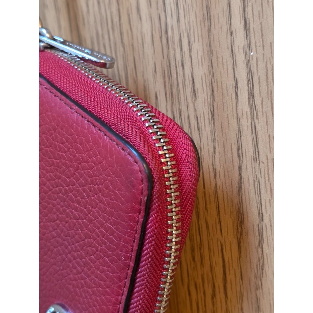 Michael Kors Fulton Zip Large Phone/Wristlet Dark Sangrine Red Pebbled Leather - Picture 4 of 14